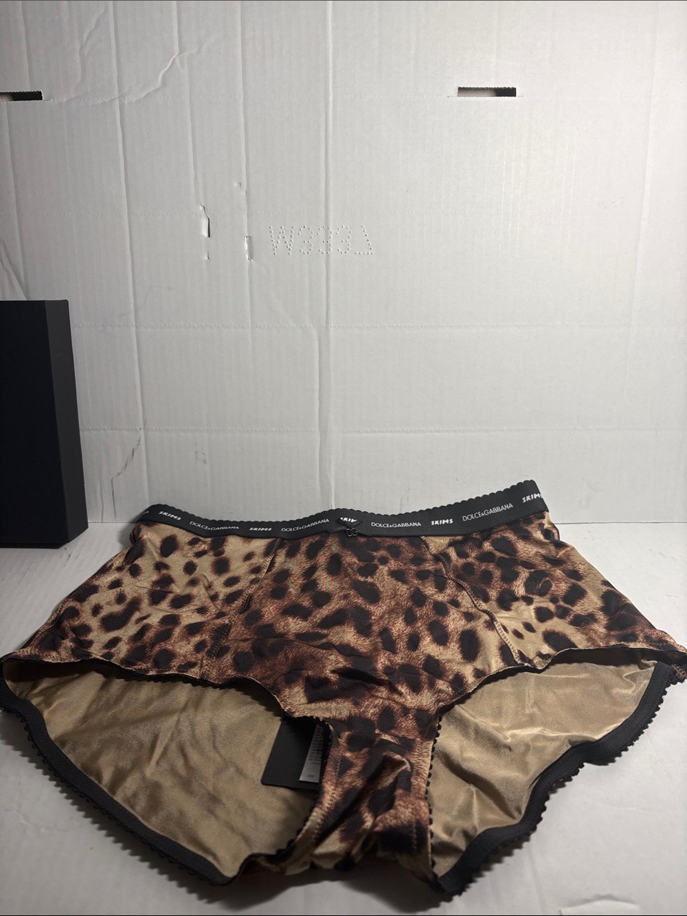 Dolce & Gabbana Leopard-Print Satin Women’s Shorts in Brown and Black